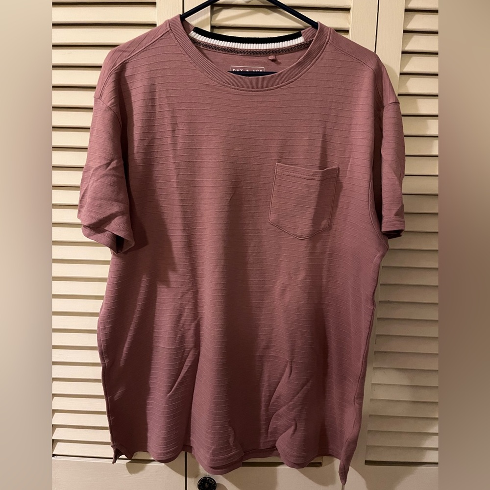 *5 for $15 Day & Age mauve textured short sleeve